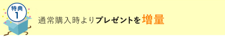 通常購入時よりプレゼントを増量